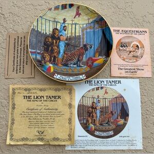 Lion Tamer Collector Plate VTG Ringling Bros. and Barnum Bailey Circus 1982 NOS